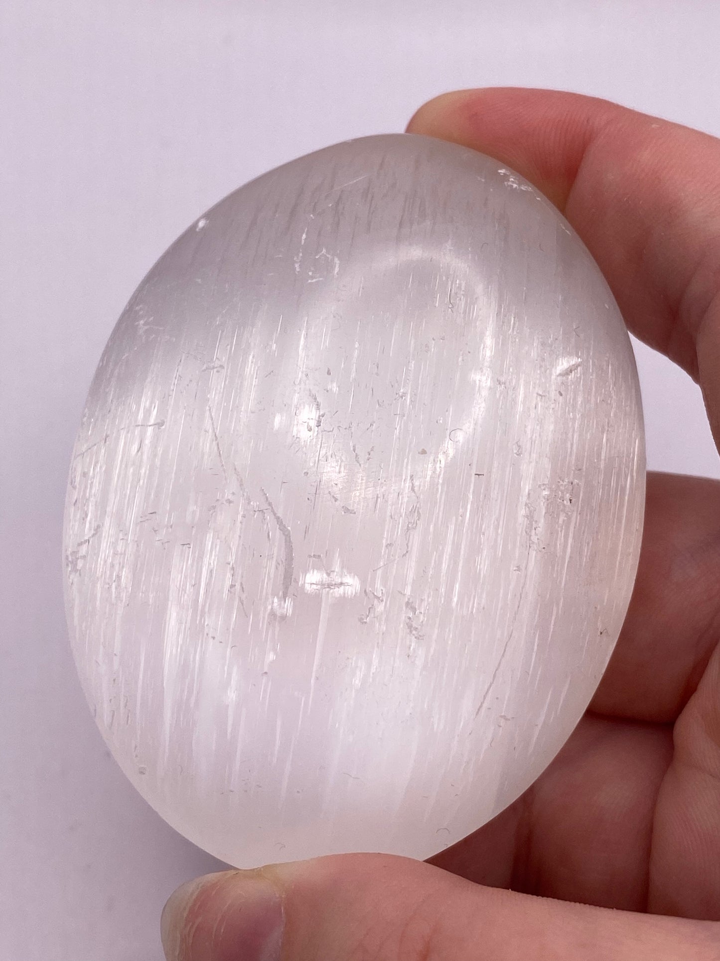 Selenite Palm Stone