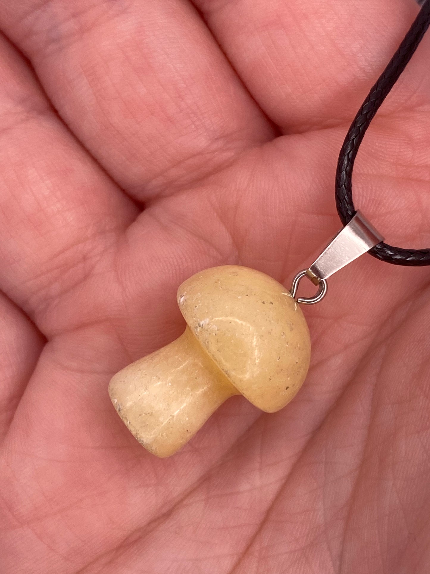 Honey Calcite Mushroom necklace