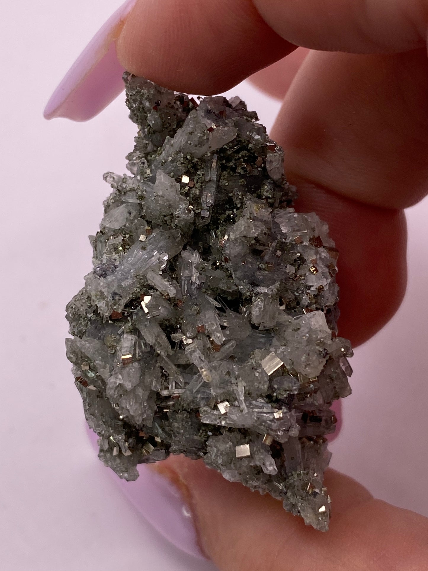 Quartz With Pyrite Cluster