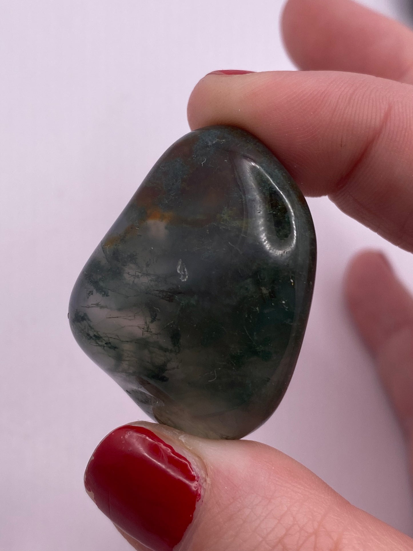 Moss agate tumble