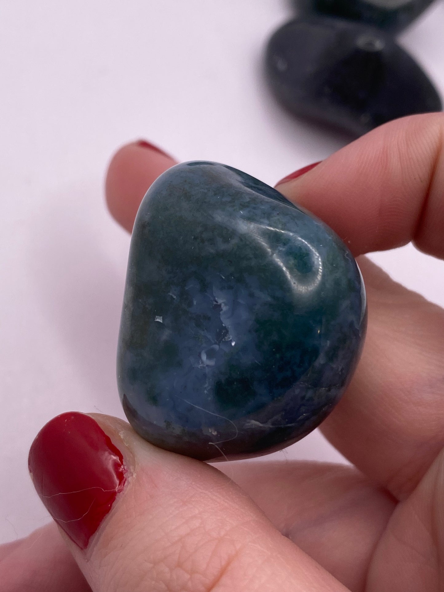 Moss agate tumble