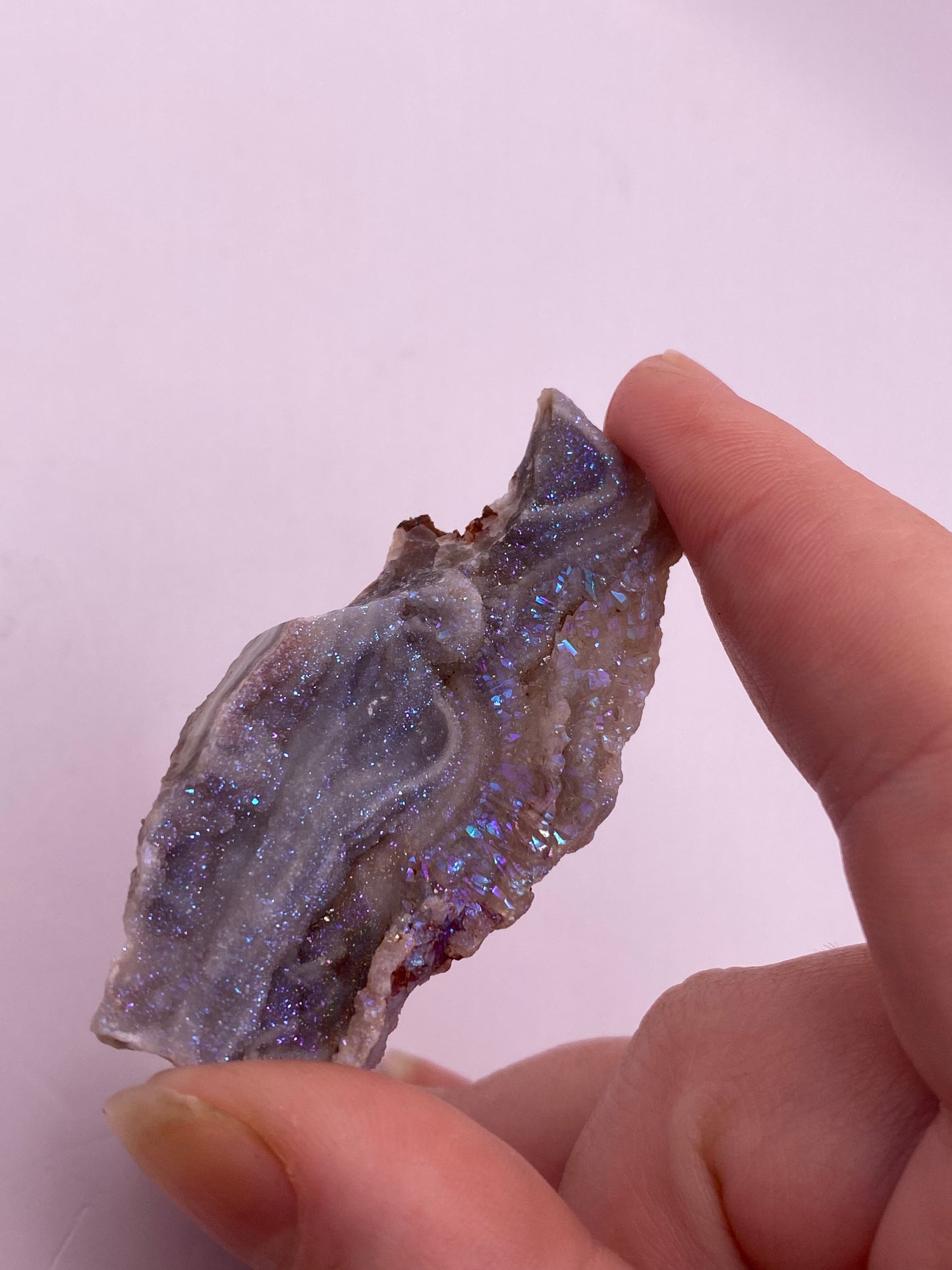 Aura chalcedony cluster