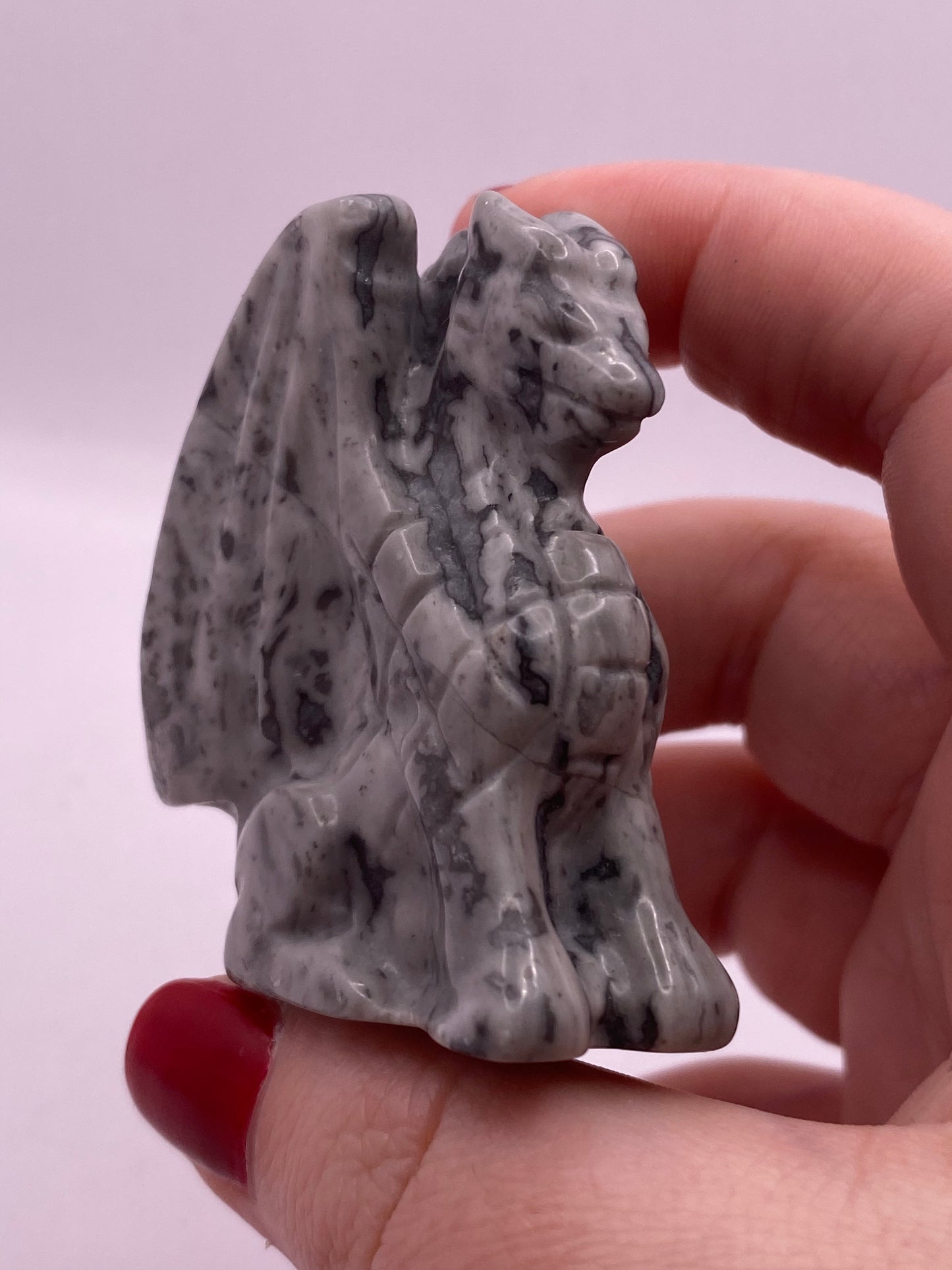 Dolomite dragon carving