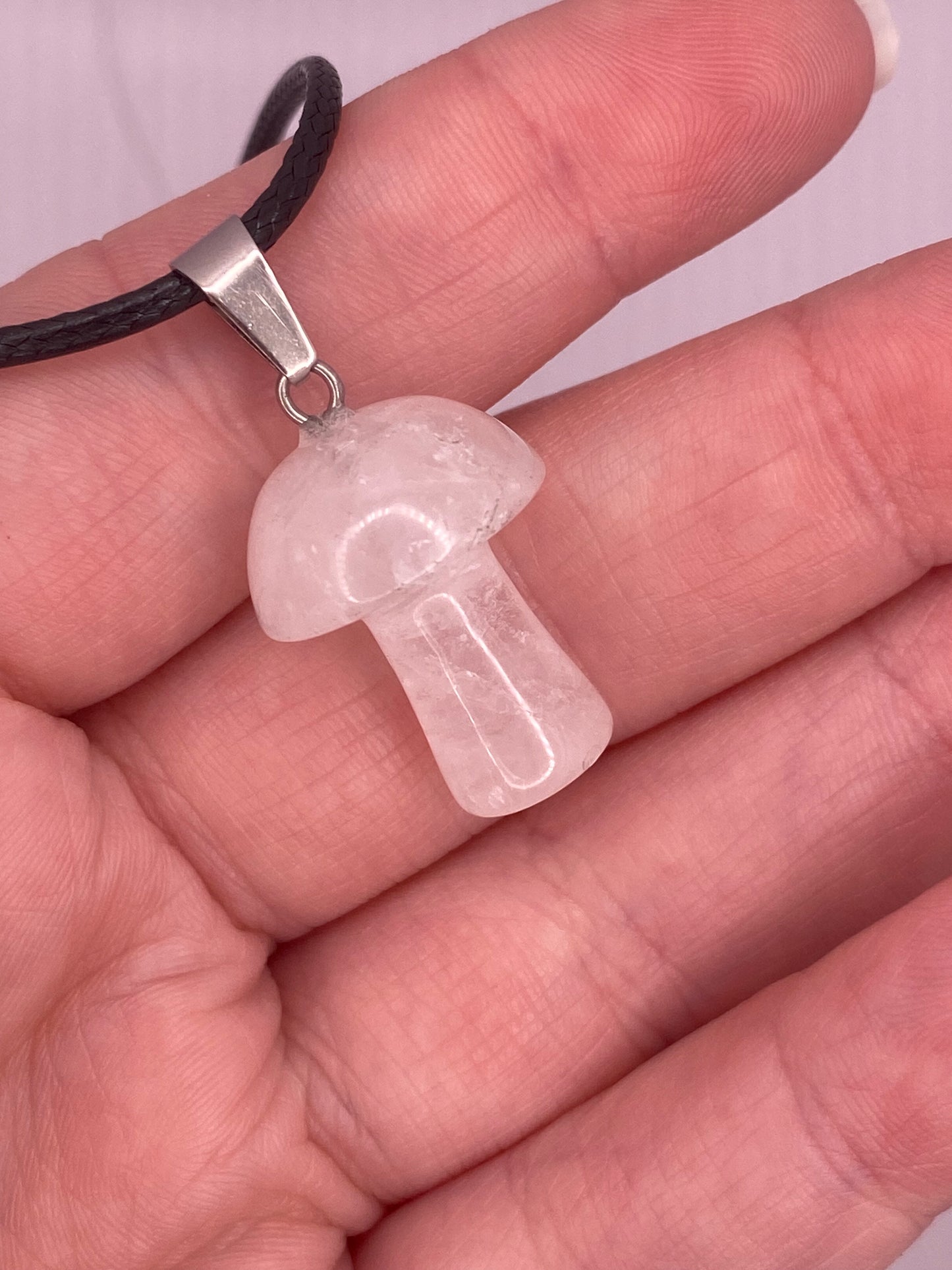 Clear Quartz  Mushroom Necklace