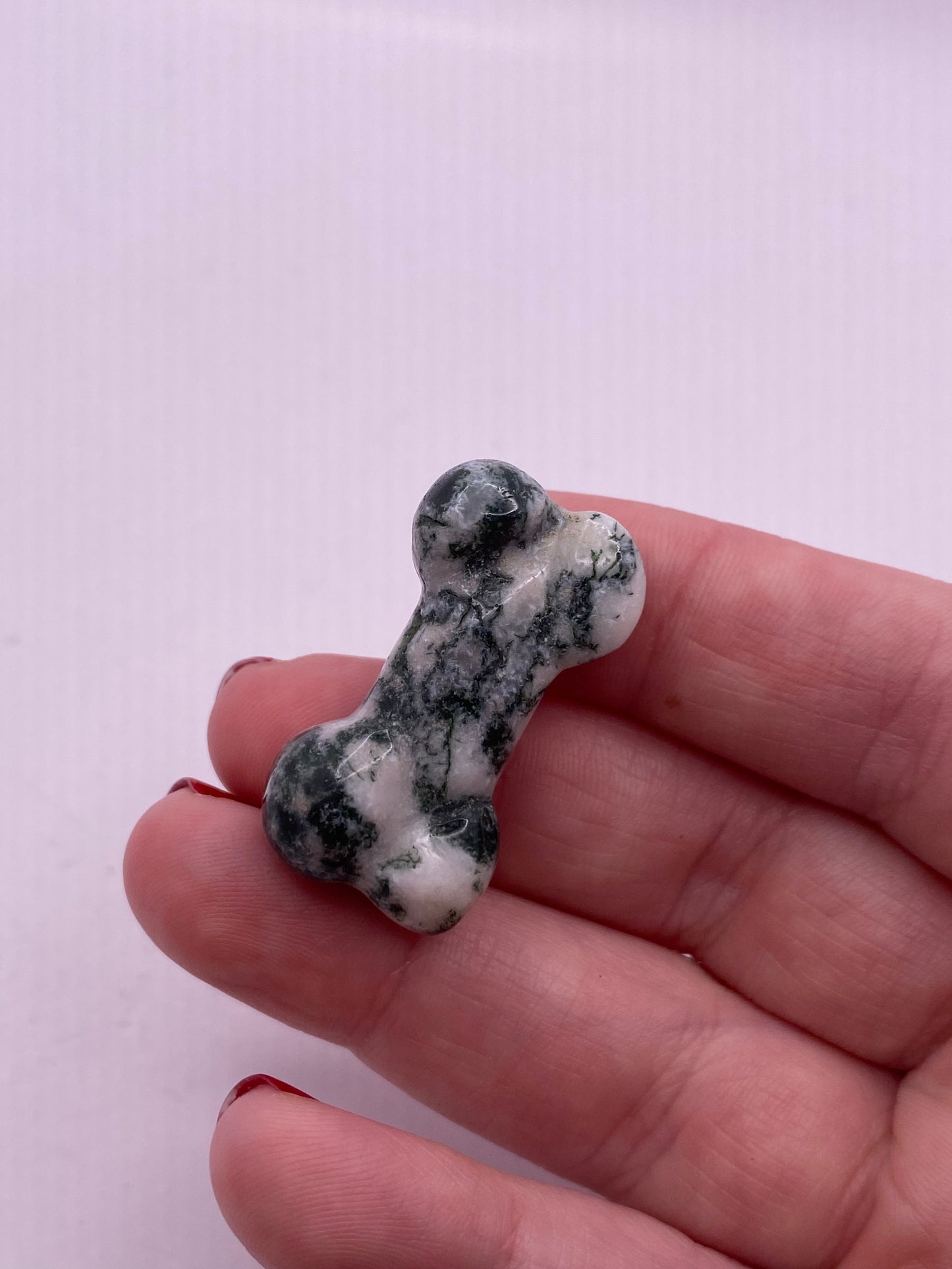 Tree agate crystal bone carving