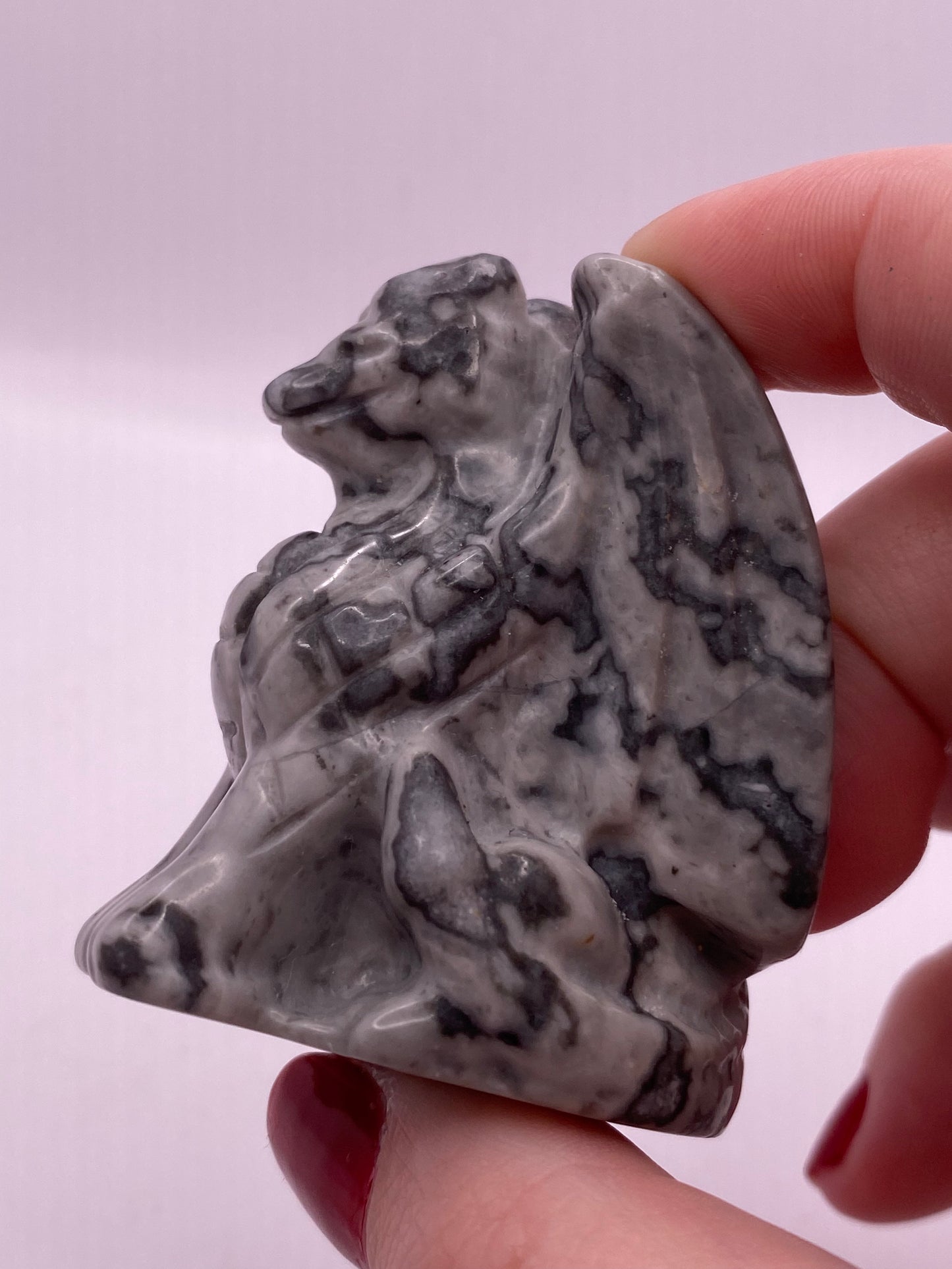 Dolomite dragon carving