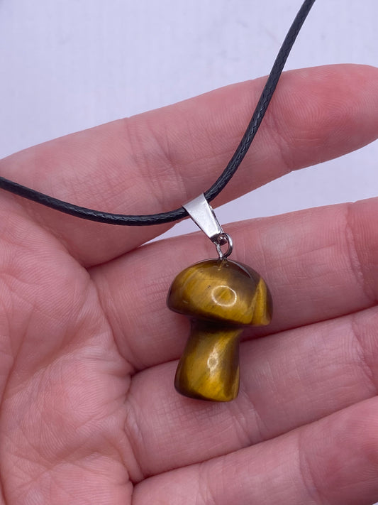 Tigers eye  Mushroom Necklace