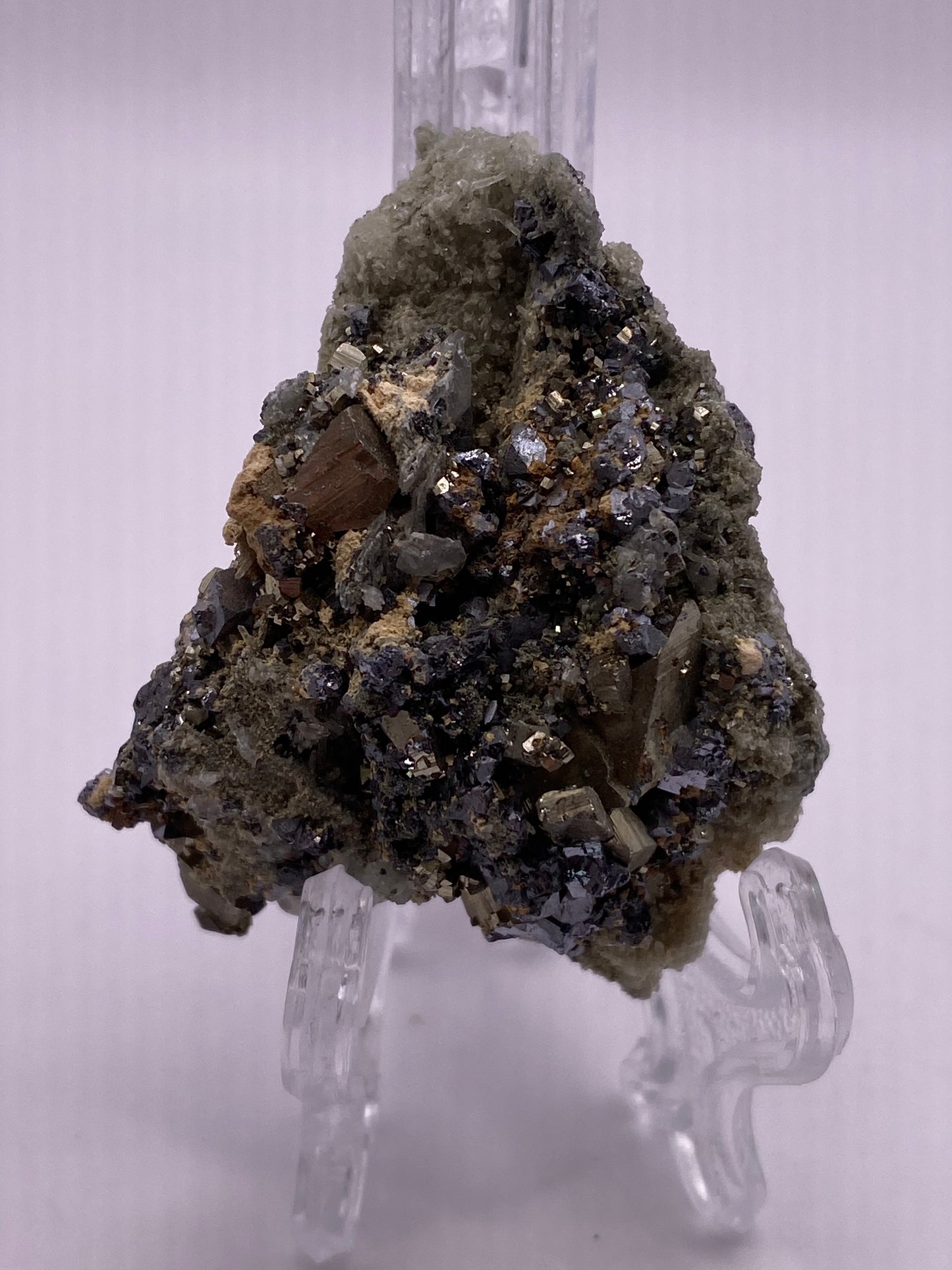 Pyrite, Galena, Quartz and Calcite Cluster