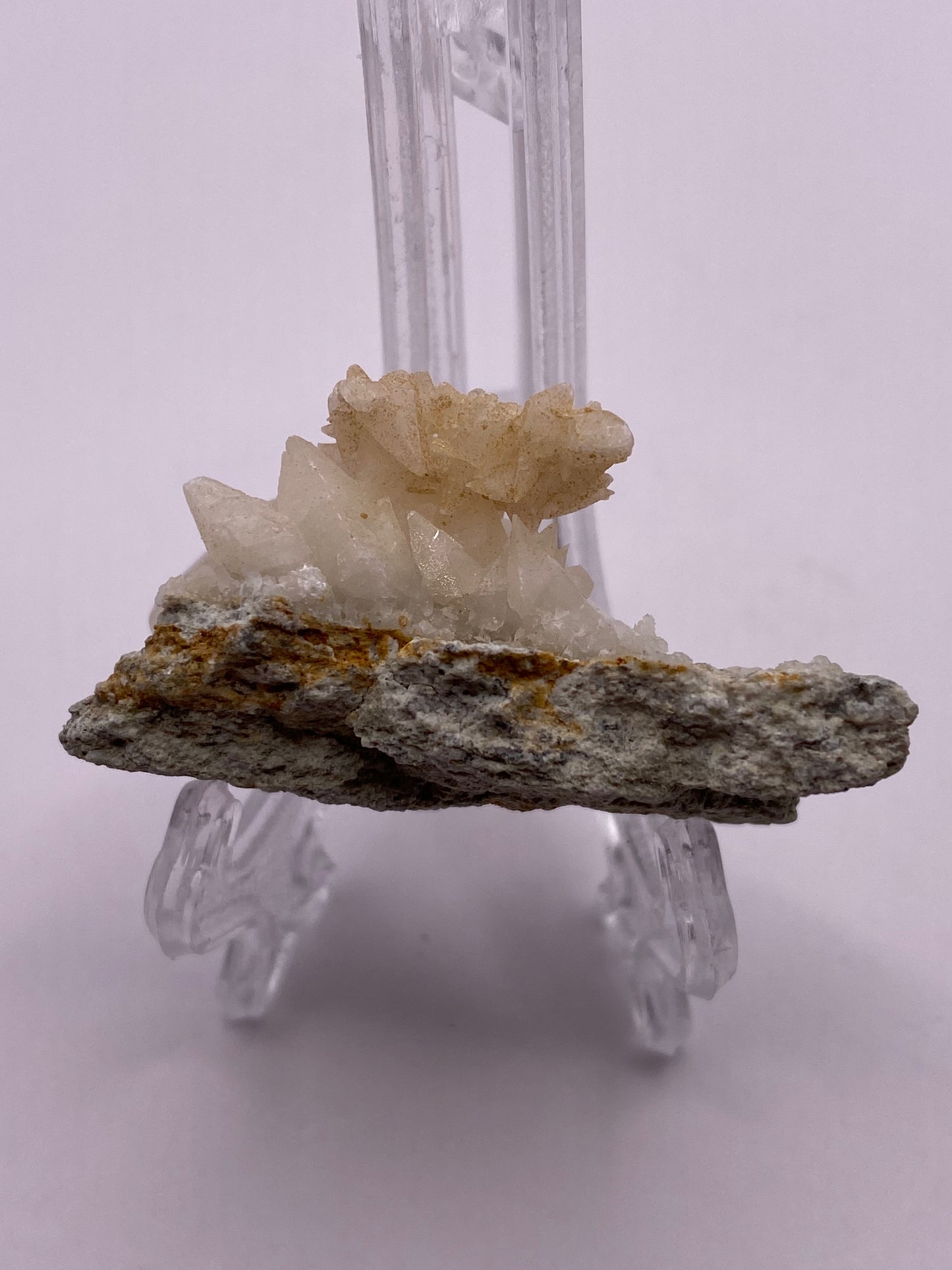 Calcite with Rhodochrosite Cluster