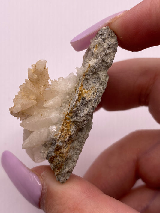 Calcite with Rhodochrosite Cluster