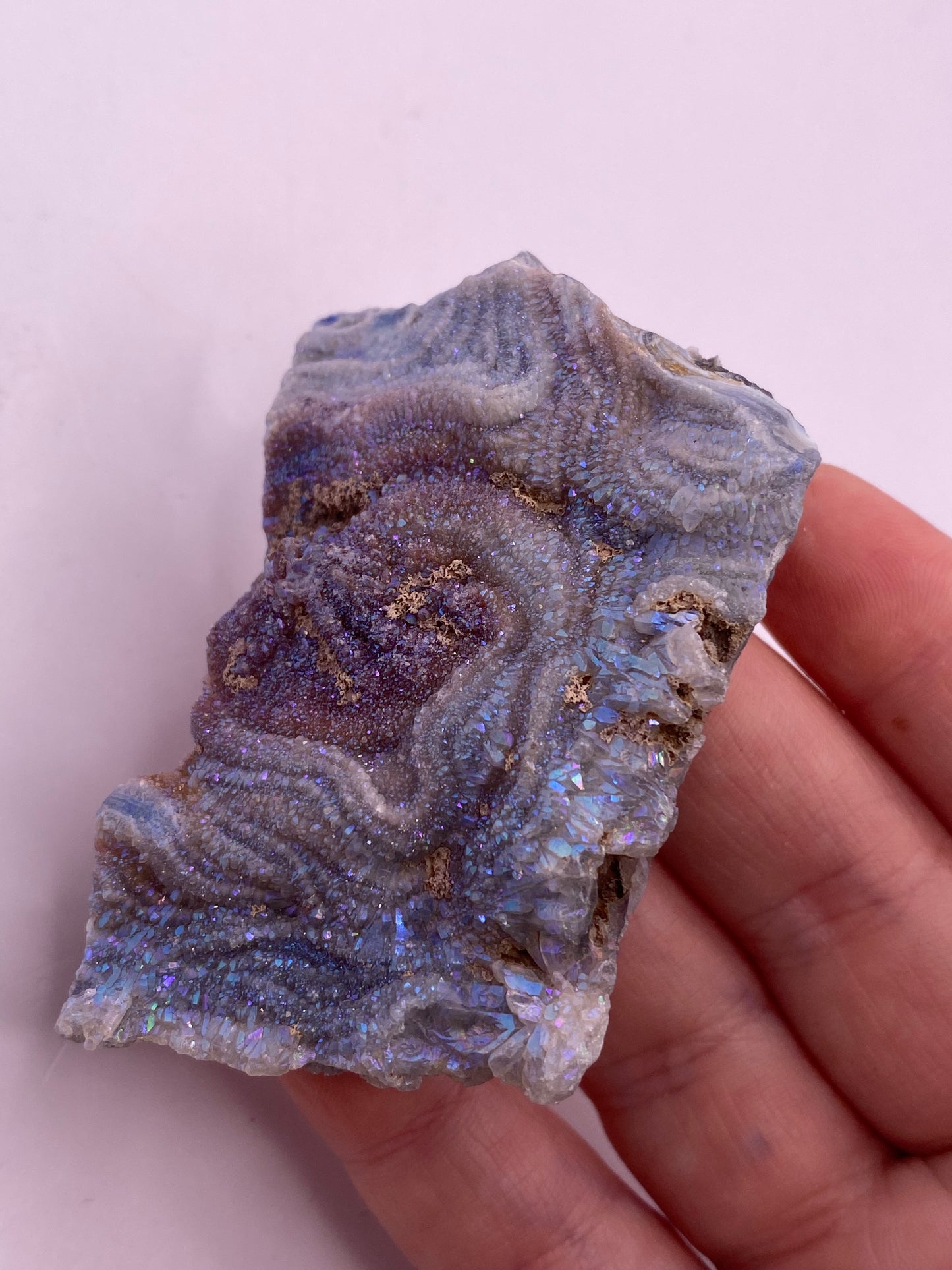 Aura Chalcedony Cluster