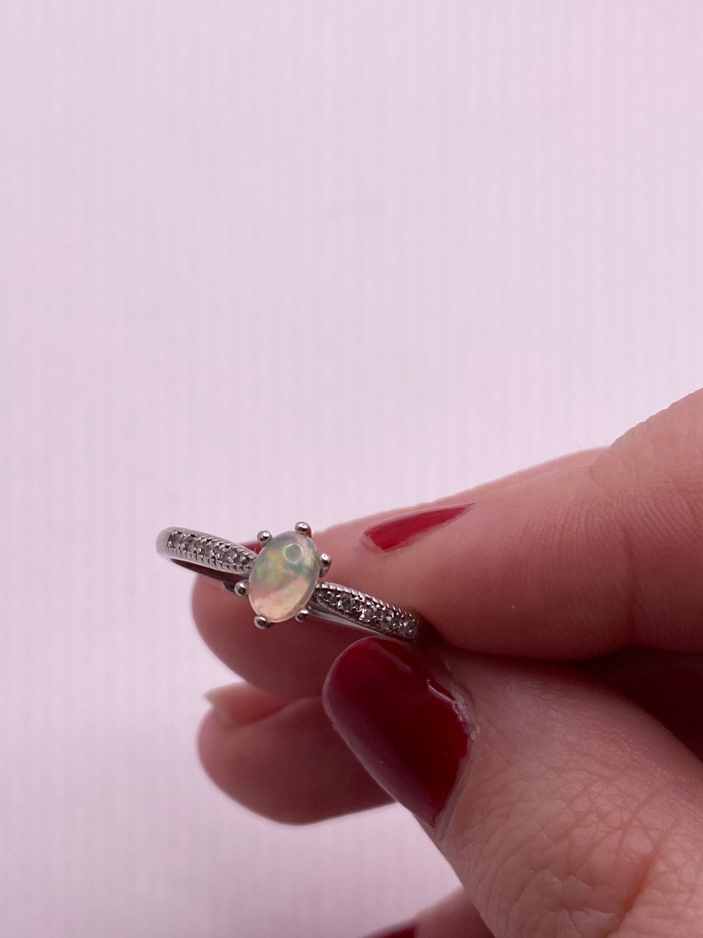 Ethiopian opal adjustable ring