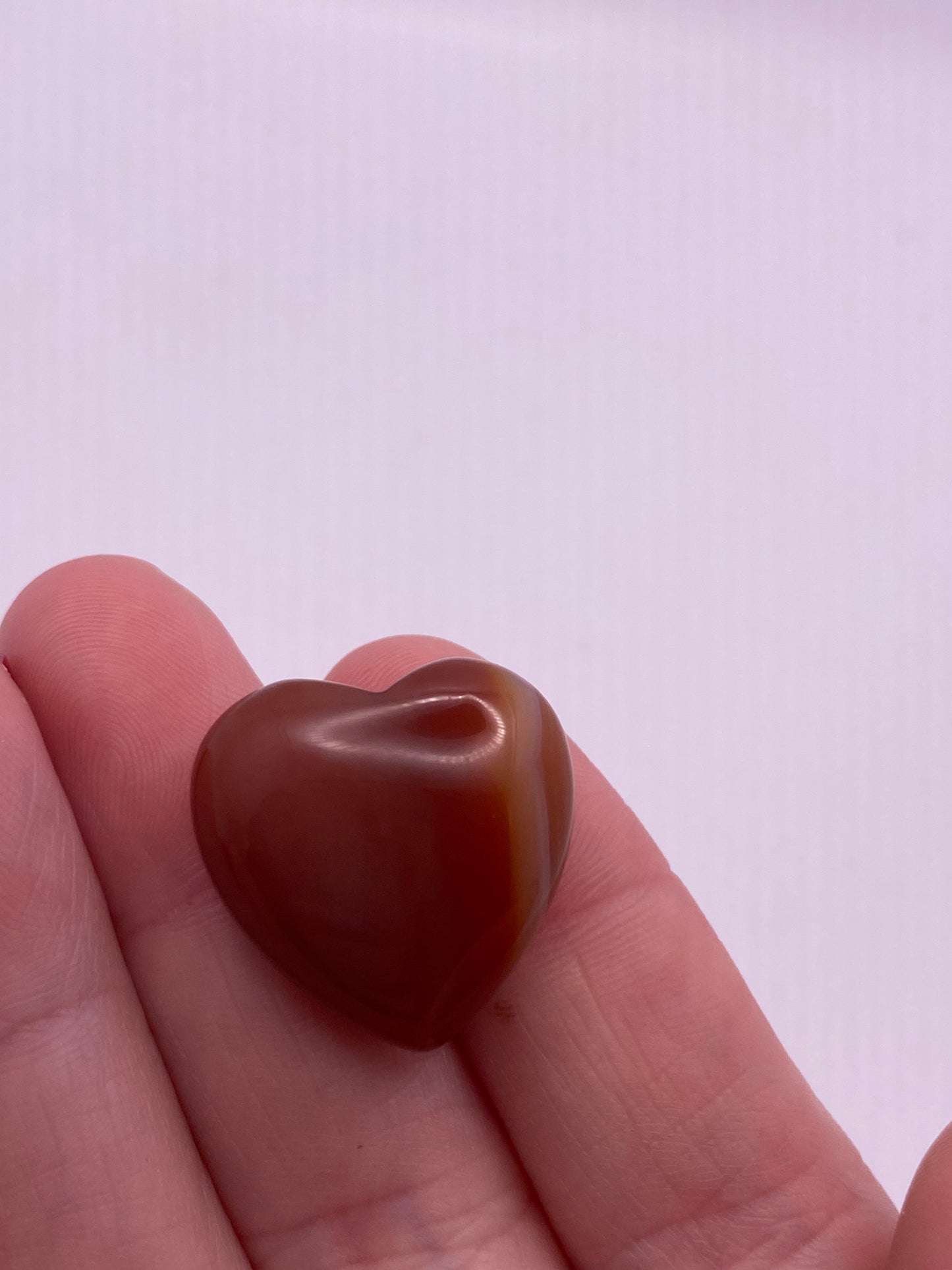 Carnelian puffy mini heart