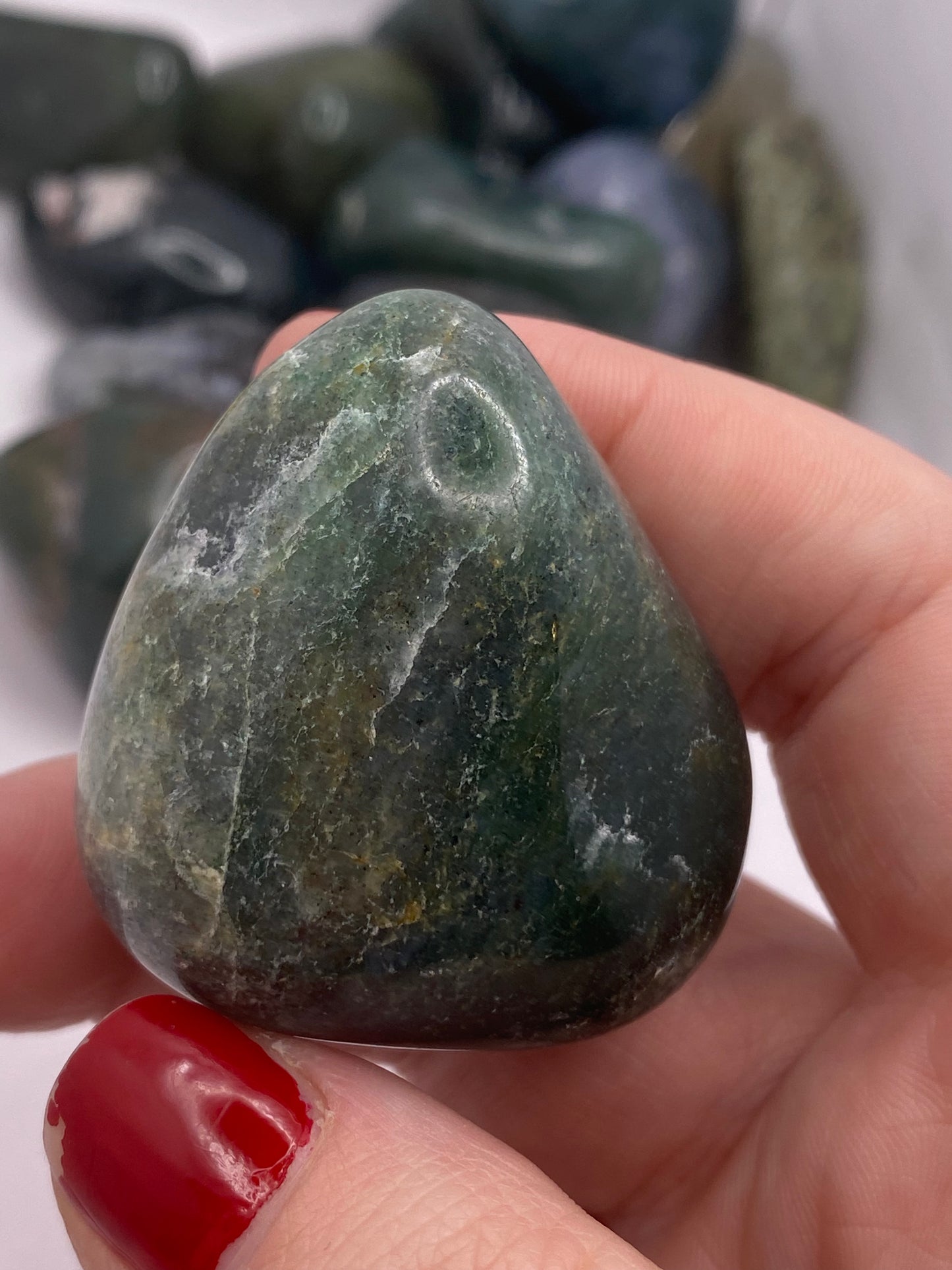 Moss agate tumble