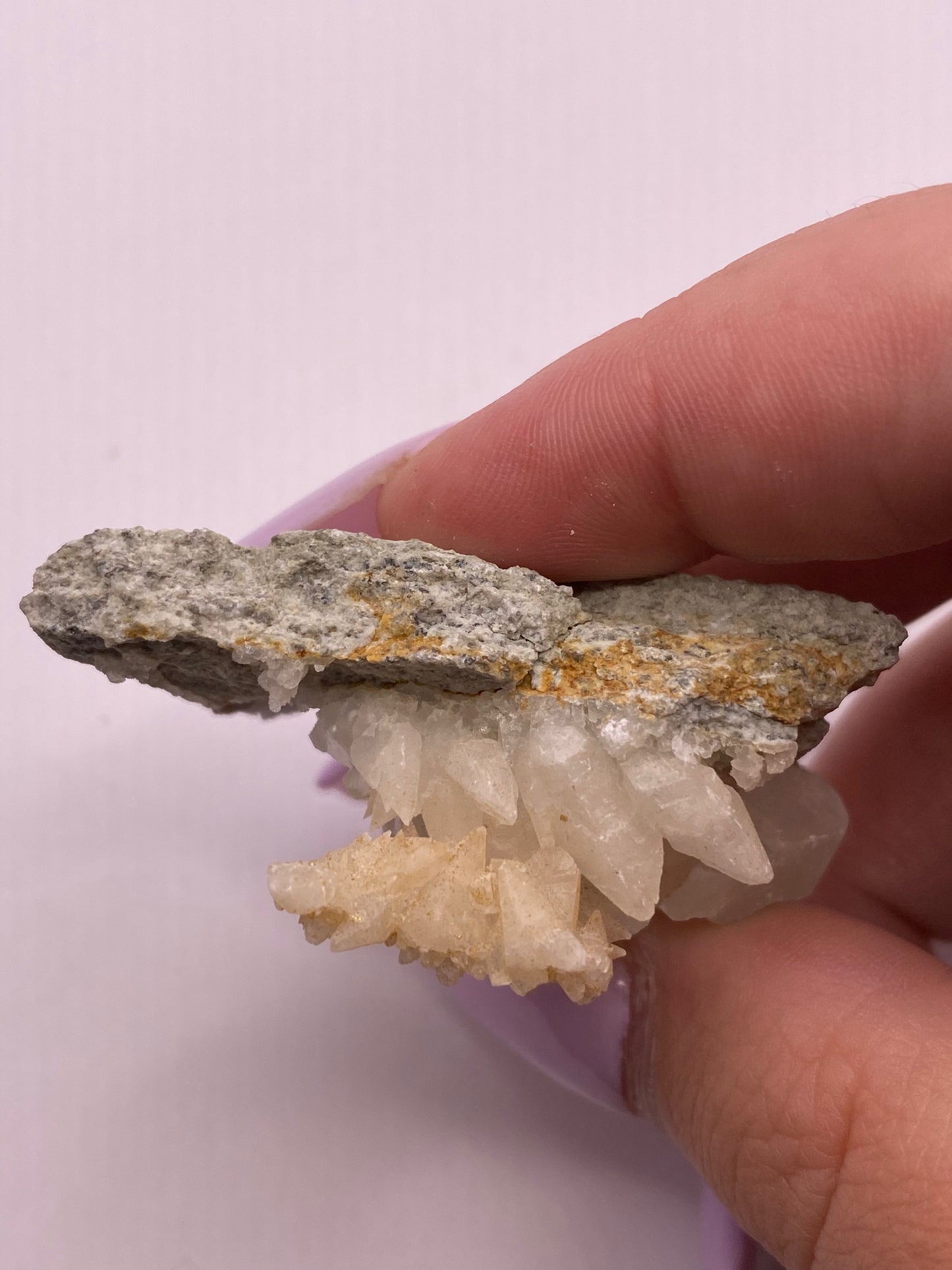 Calcite with Rhodochrosite Cluster