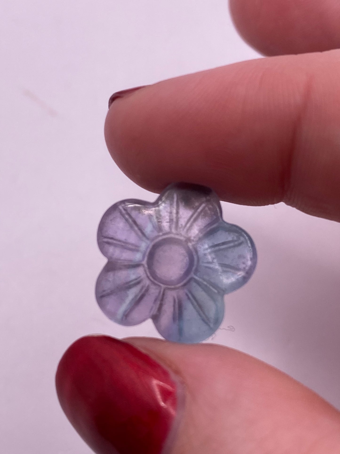 Mini fluorite flower carving