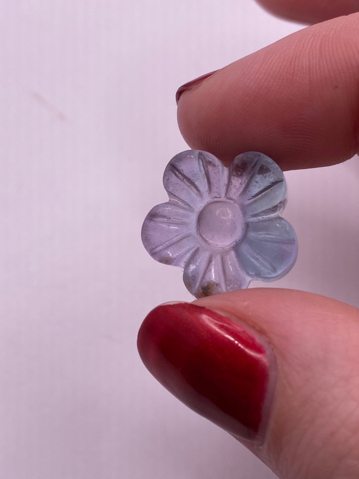 Mini fluorite flower carving